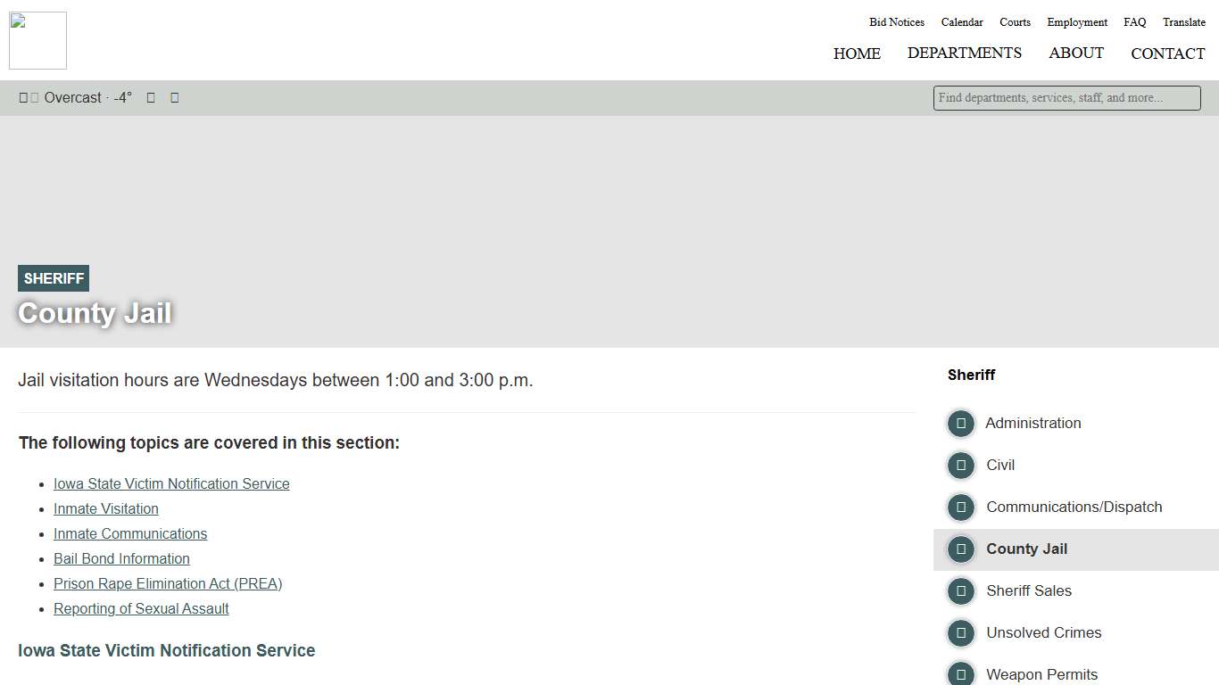 County Jail - Sheriff - Chickasaw County Government - Iowa
